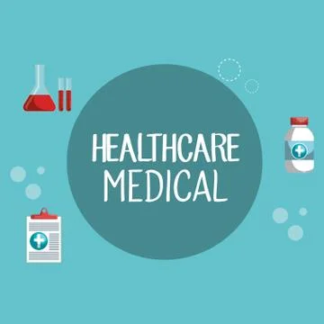 Medical elements set icons Illustrazione stock