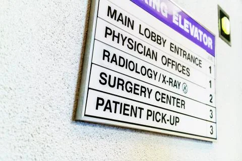 Medical elevator sign Foto stock