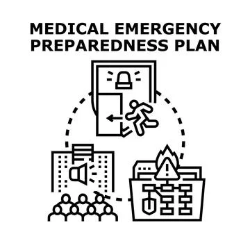 Medical emergency preparedness plan developing safety strategy Illustration