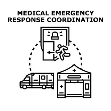 Medical emergency response coordination system concept Stock Illustration