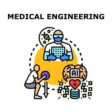 Medical engineering concept developing health technology and innovation Stock Illustration
