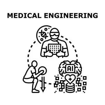 Medical engineering concept developing health technology and innovation Ilustração Stock