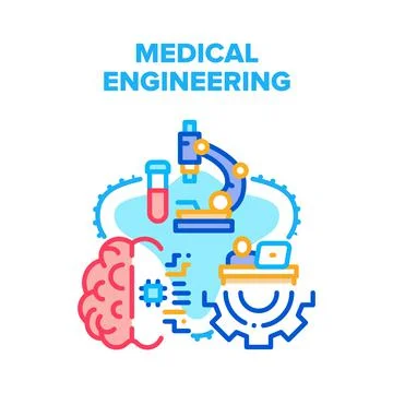 Medical Engineering Process Vector Concept Color Stock Illustration