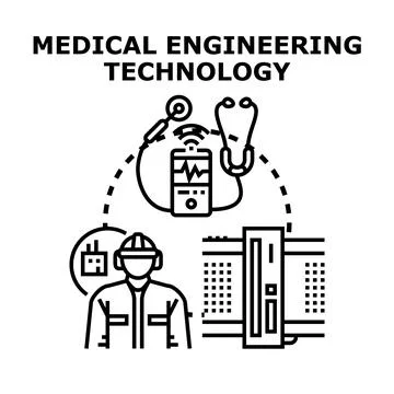 Medical engineering technology developing healthcare solutions Ilustración de archivo