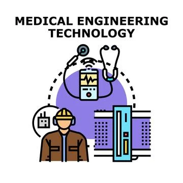 Medical engineering technology developing healthcare solutions Stock Illustration