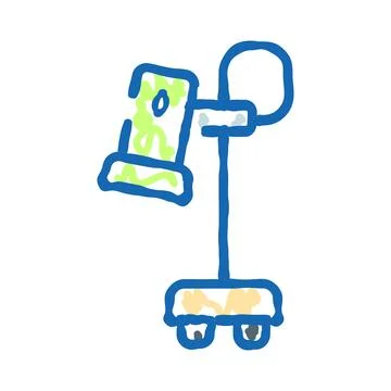 Medical equipment device on wheels creating an icon Stock Illustration