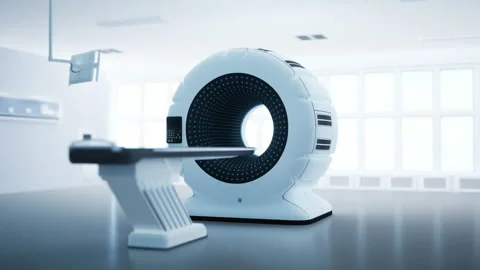 Medical equipment of future. 3D rendering of medical scanner. Stock Footage 138367012