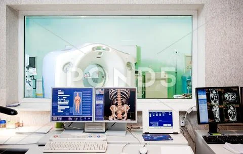 Medical equipment in oncology department at hospital Stock Photos