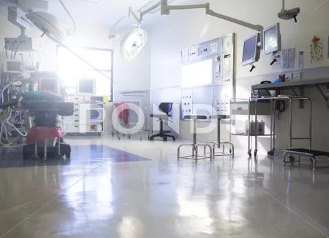 Medical equipment in operating theater Stock Photos