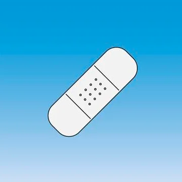 Medical equipment patch thin icon Stock Illustration