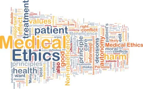 Medical ethics background wordcloud concept illustration Stock Illustration