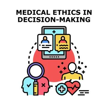 Medical ethics decision making choosing options in healthcare Stock Illustration