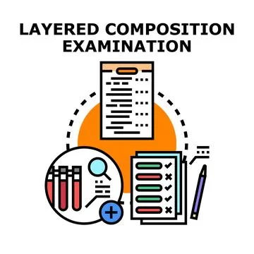 Medical examination process with laboratory testing and results Illustrazione stock