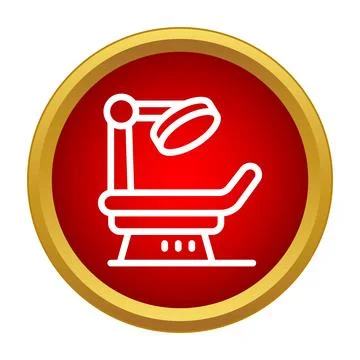 Medical examination table with operating lamp icon Stock Illustration