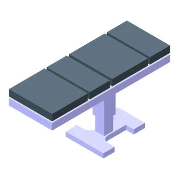 Medical examination table standing in empty room Stock Illustration