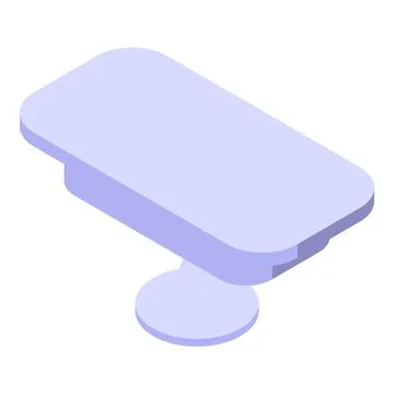Medical examination table standing in empty room, isometric view Illustrazione stock