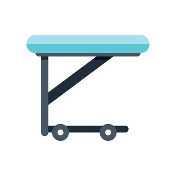 Medical examination table standing on wheels side view Stock Illustration