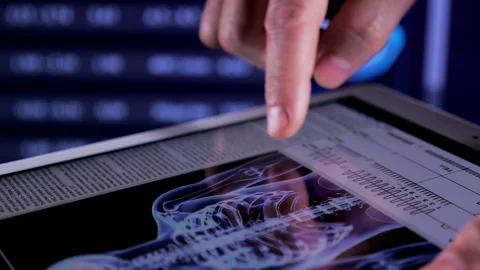 Medical Exams on digital table Stock Footage 163049247