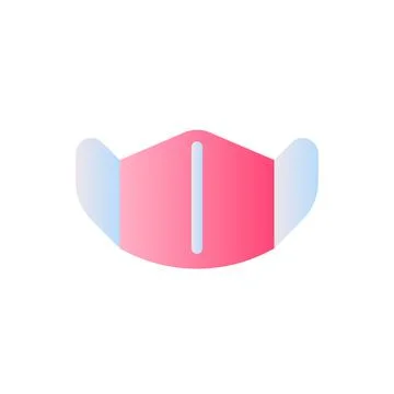 Medical face mask flat gradient two-color ui icon Stock Illustration