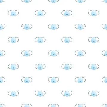 Medical face mask repeating pattern for healthcare protection Stock Illustration