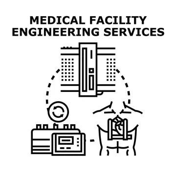 Medical facility engineering services concept illustration Stock Illustration