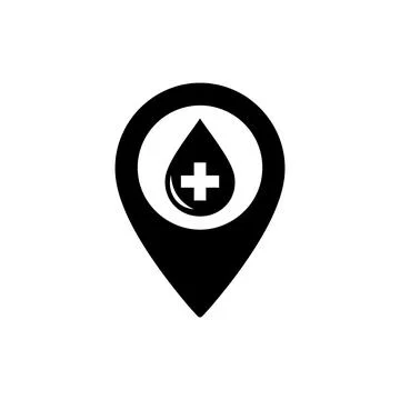 Medical Facility Location Pointer Icon Stock Illustration