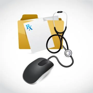 Medical files computer concept illustration design over white Stock Illustration