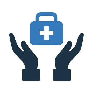 Medical , first aid, box, plus, hand, first aid kit, first aid kits on hand.. Stock Illustration