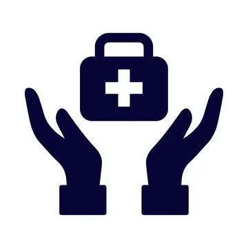 Medical , first aid, box, plus, hand, first aid kit, first aid kits on hand.. Stock Illustration