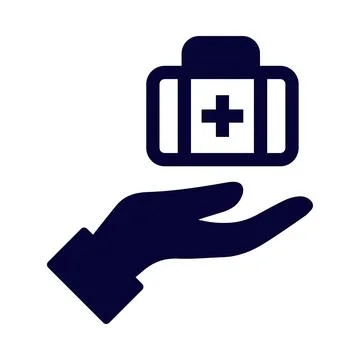 Medical , first aid, box, plus, hand, first aid kit, first aid kits on hand.. Stock Illustration