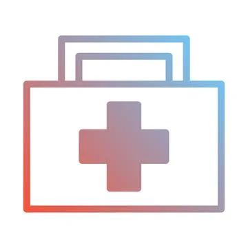 Medical first aid kit gradient icon healthcare cross Stock Illustration