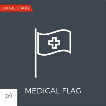 Medical Flag Vector Icon Stock Illustration