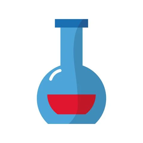 Medical flask test laboratory flat style Illustrazione stock