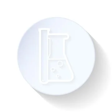 Medical flasks thin lines icon Stock Illustration