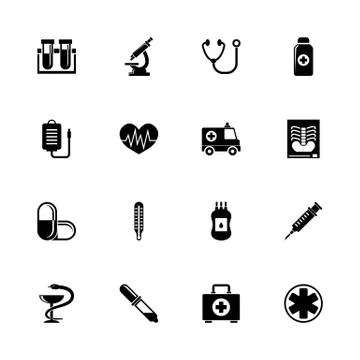 Medical - Flat Vector Icons Stock Illustration