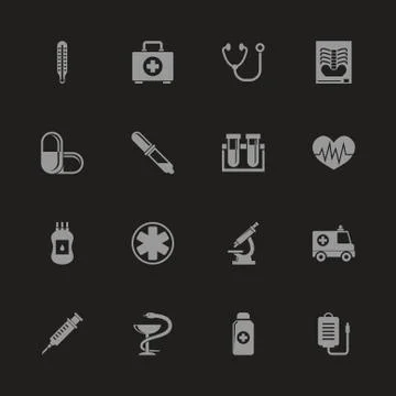 Medical - Flat Vector Icons Stock Illustration