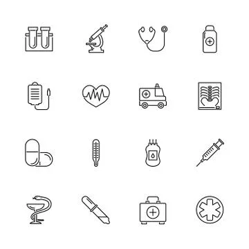 Medical - Flat Vector Icons Illustrazione stock