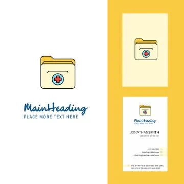 Medical folder  Creative Logo and business card. vertical Design Vector イラスト素材