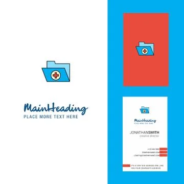 Medical folder Creative Logo and business card. vertical Design Vector 库存插图