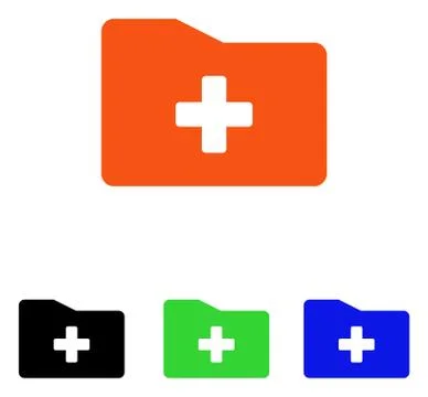 Medical Folder Flat Vector Icon Stock Illustration