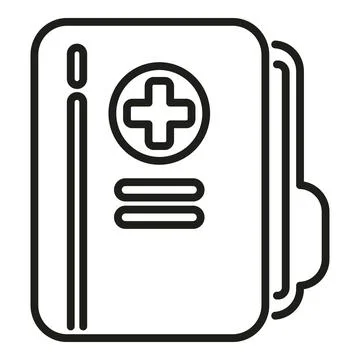 Medical folder icon outline vector. Test lab Stock Illustration