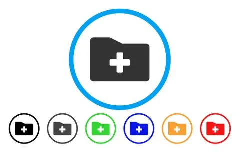 Medical Folder Rounded Vector Icon Stock Illustration