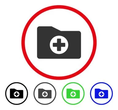 Medical Folder Rounded Vector Icon Stock Illustration