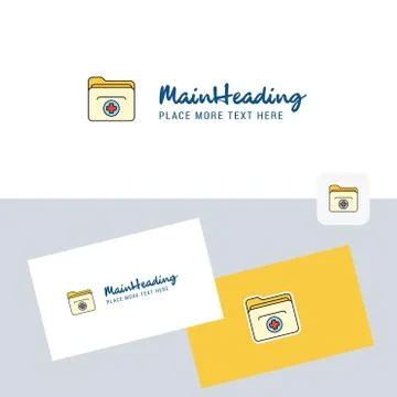 Medical folder  vector logotype with business card template. Elegant corporat 库存插图