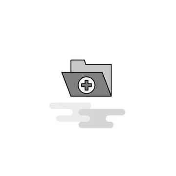 Medical folder Web Icon. Flat Line Filled Gray Icon Vector 库存插图