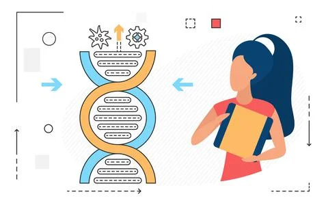 Medical genetic testing dna structure research diagnose Stock Illustration