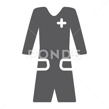 Medical gown glyph icon, clothes and medicine, medical robe sign, vector Stock Illustration
