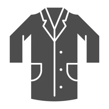 Medical gown solid icon, clothes concept, laboratory uniform sign on white Stock Illustration