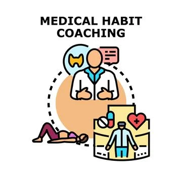 Medical habit coaching developing healthy lifestyle practices Ilustración de archivo