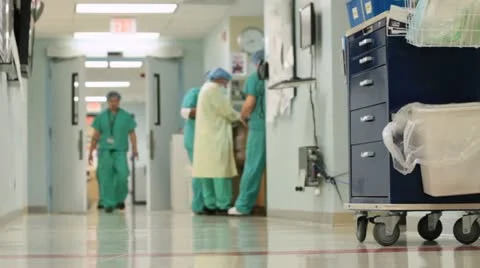 Medical Hallway (5 of 11) Stock Footage
